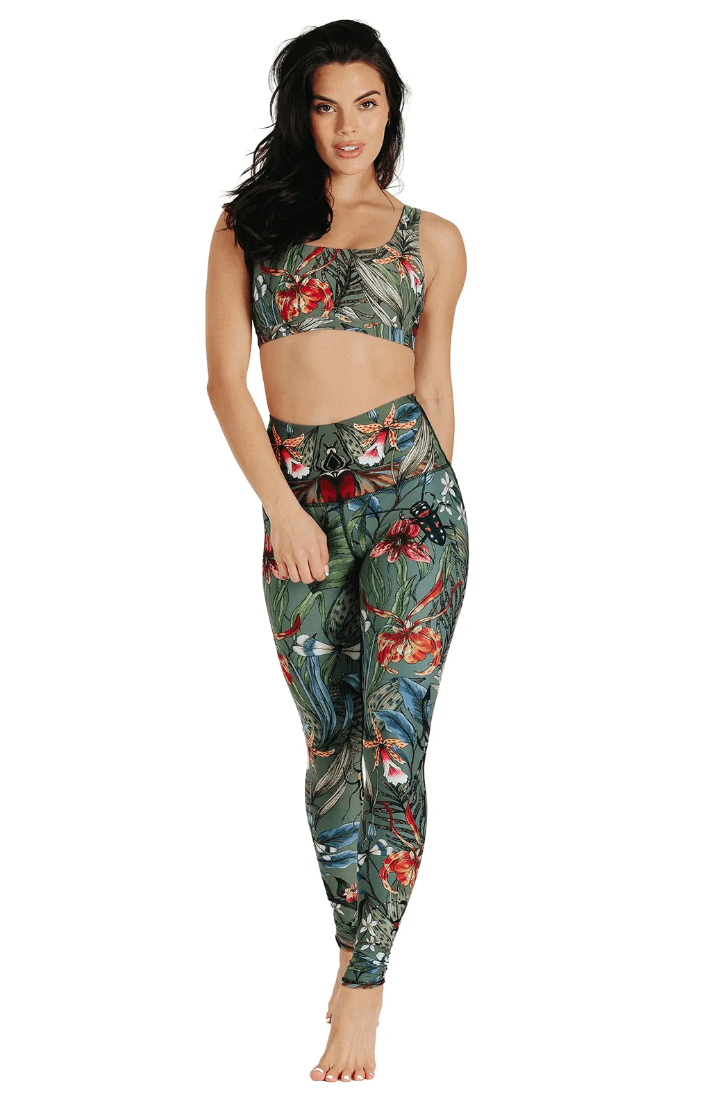 Green Thumb Printed Yoga Leggings