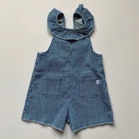 Il Gufo Stripe Denim Romper With Frill: 18 Months