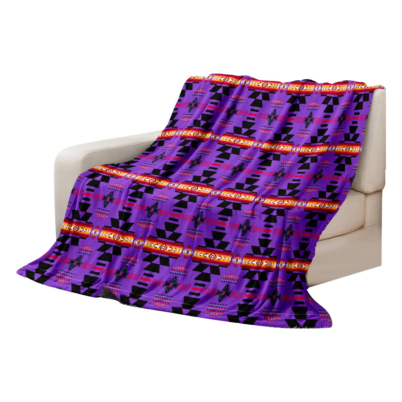 Indigenous Art Sherpa Throw Blanket