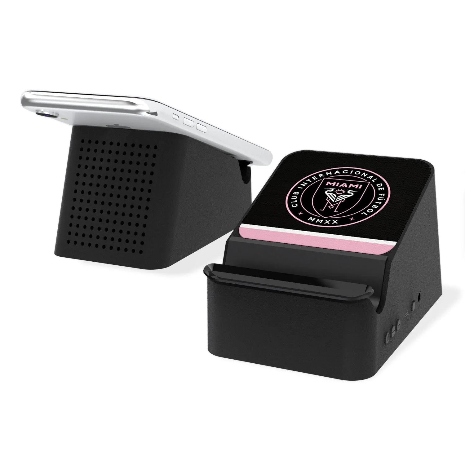 Inter Miami CF Stripe Wireless Charging Station and Bluetooth Speaker