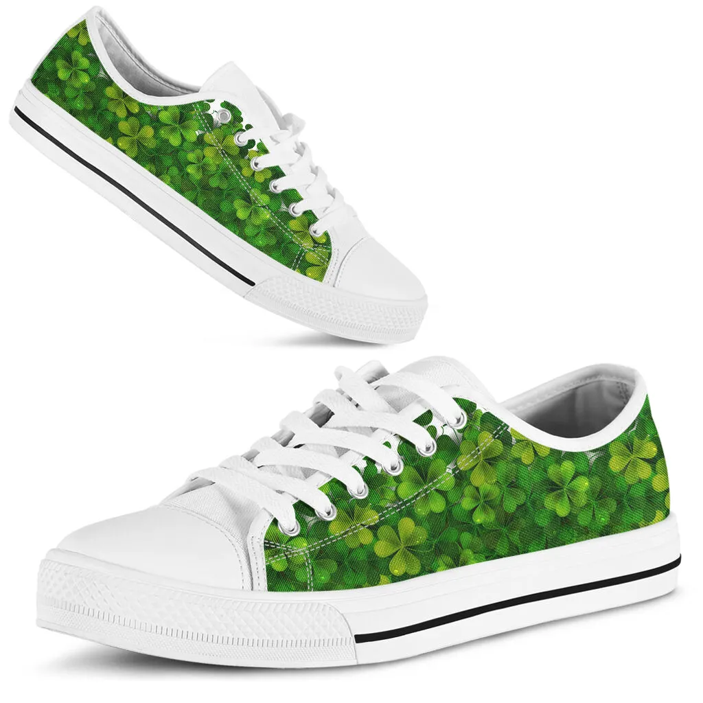 Irish Shamrock Background Irish St Patrick’s Day Converse Sneakers Low Top Shoes