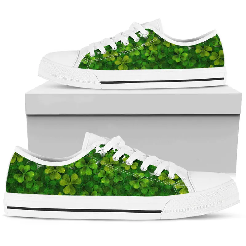 Irish Shamrock Background Irish St Patrick’s Day Converse Sneakers Low Top Shoes