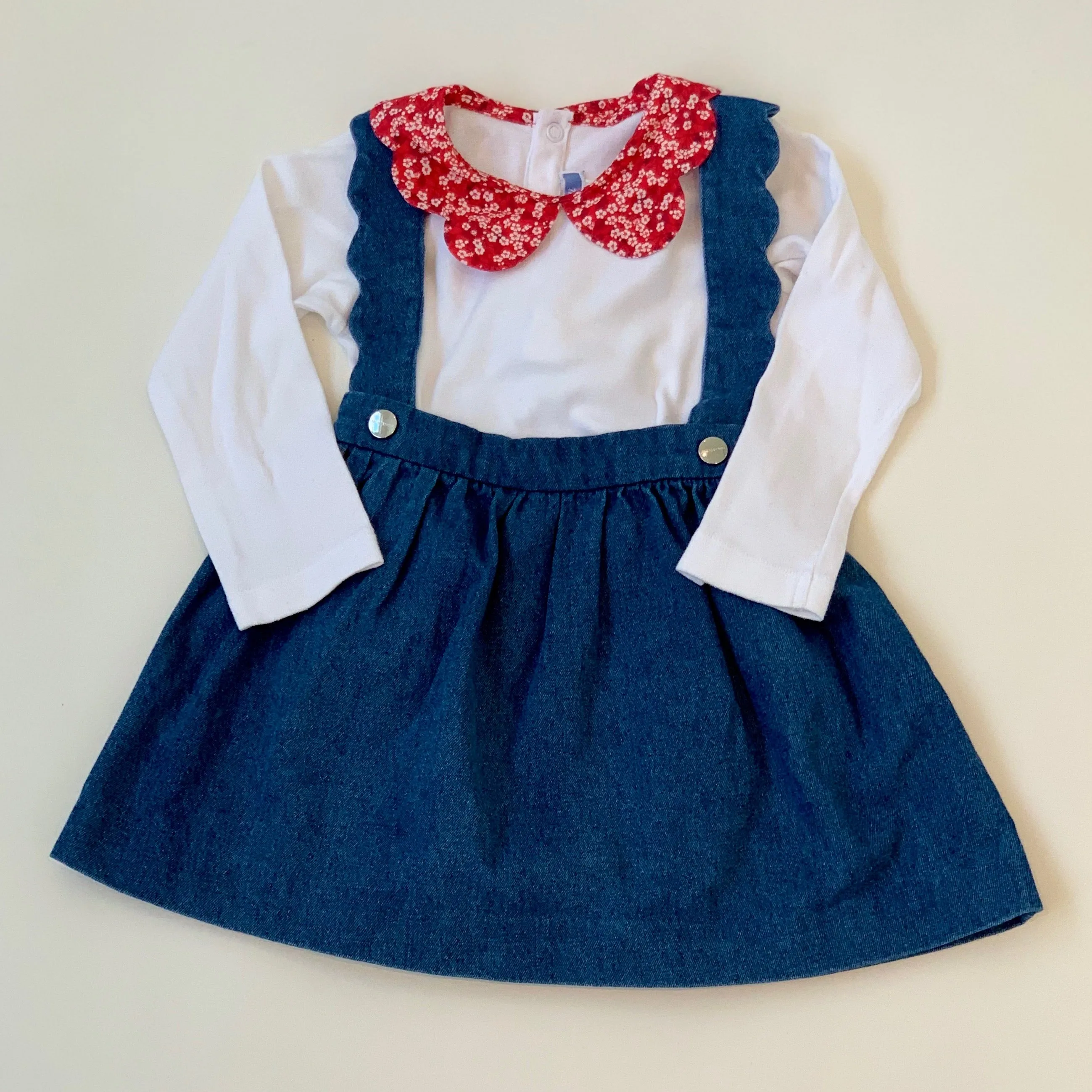 Jacadi Denim Skirt With Crossover Straps: 24 Months