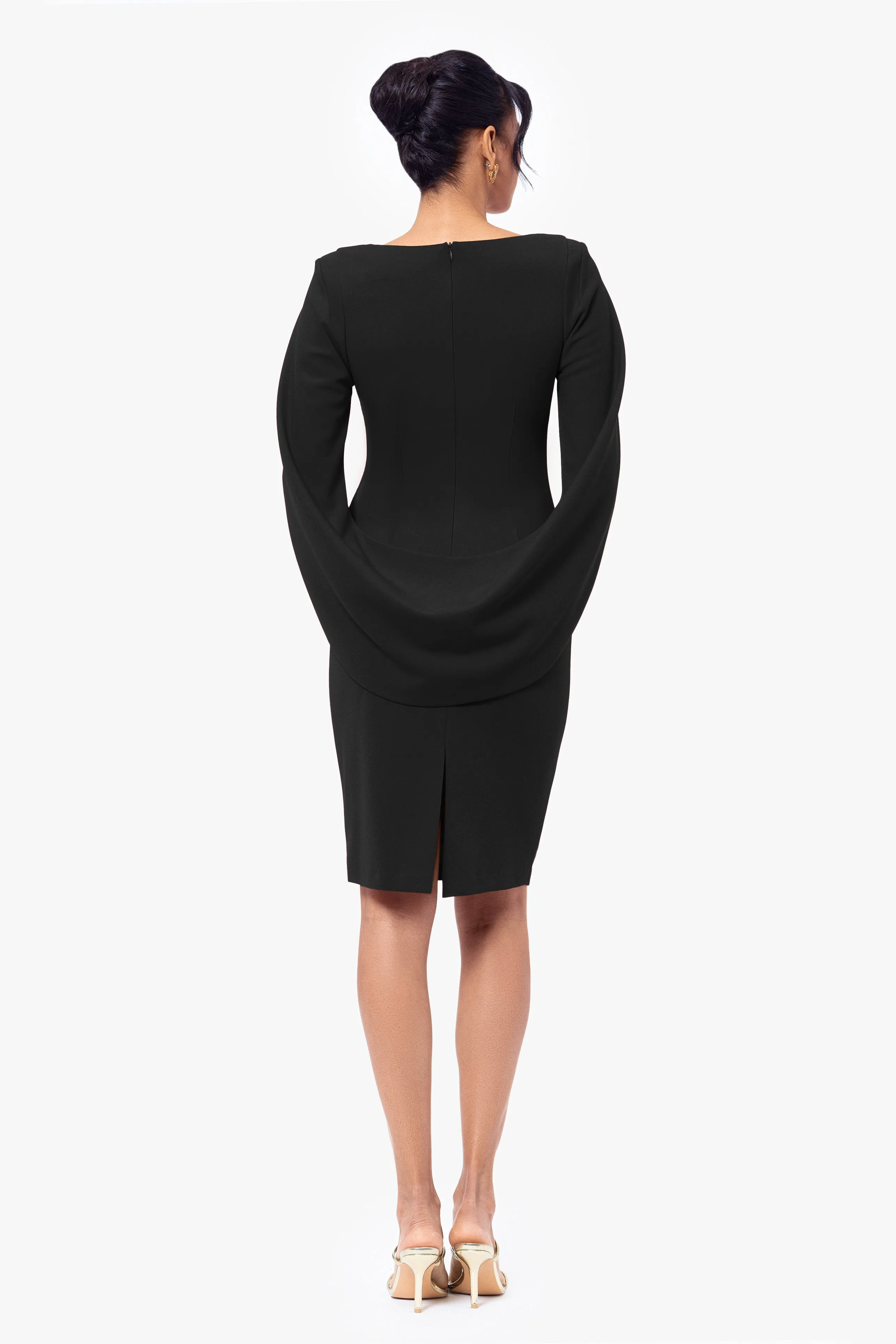 Jamie Short Scuba Crepe Cape Back Dress