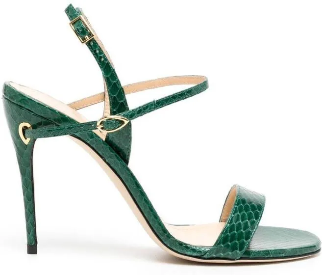 Jennifer Chamandi Tommaso 105mm leather sandals Green