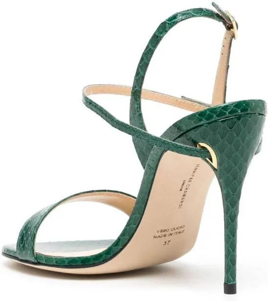 Jennifer Chamandi Tommaso 105mm leather sandals Green