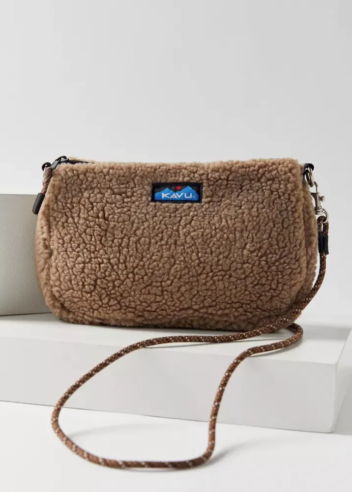 Kavu So Fleecy Crossbody in Tan