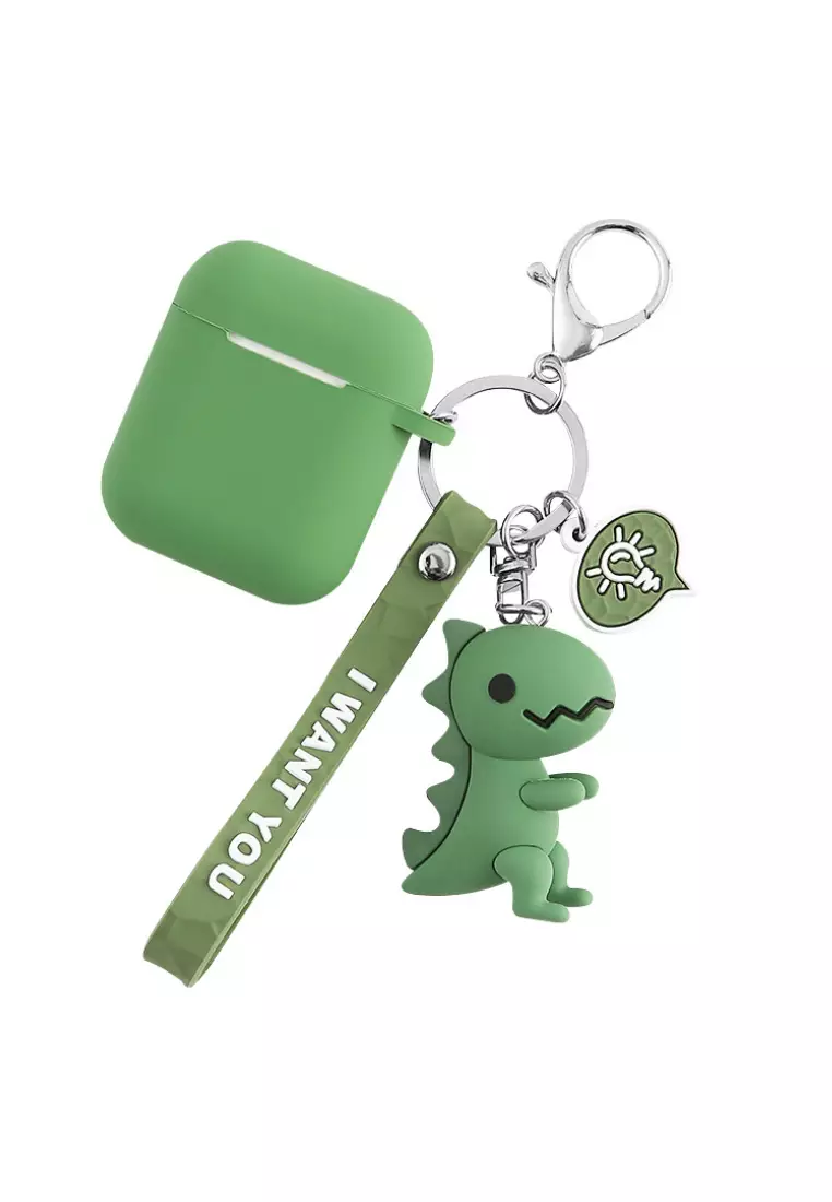 Kings Collection Green Cute Dinosaur Keychain AirPods Pro Case (KCAC2009aP)