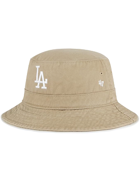 LA Dodgers Bucket Hat, Khaki/White