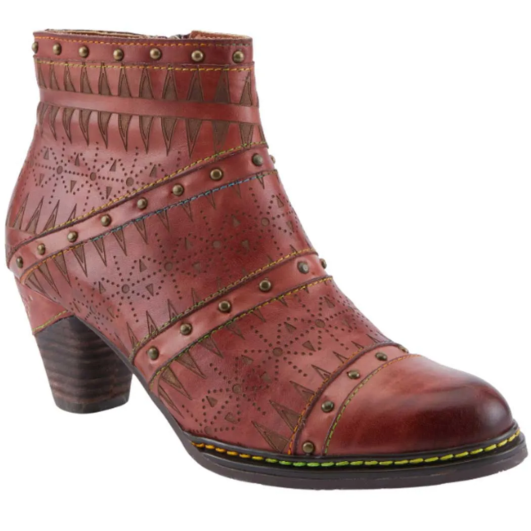 L'Artiste by Spring Step Niobe Heeled Bootie Rust Multi (Women's)