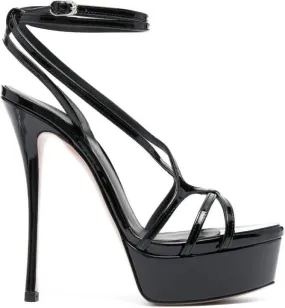 Le Silla 150mm Belen patent leather sandals Black