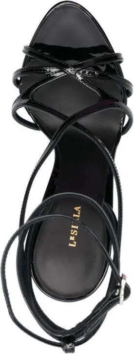 Le Silla 150mm Belen patent leather sandals Black