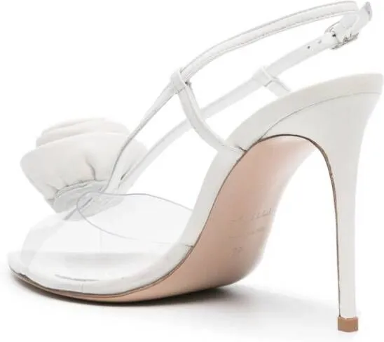 Le Silla Rose 110mm leather sandals White