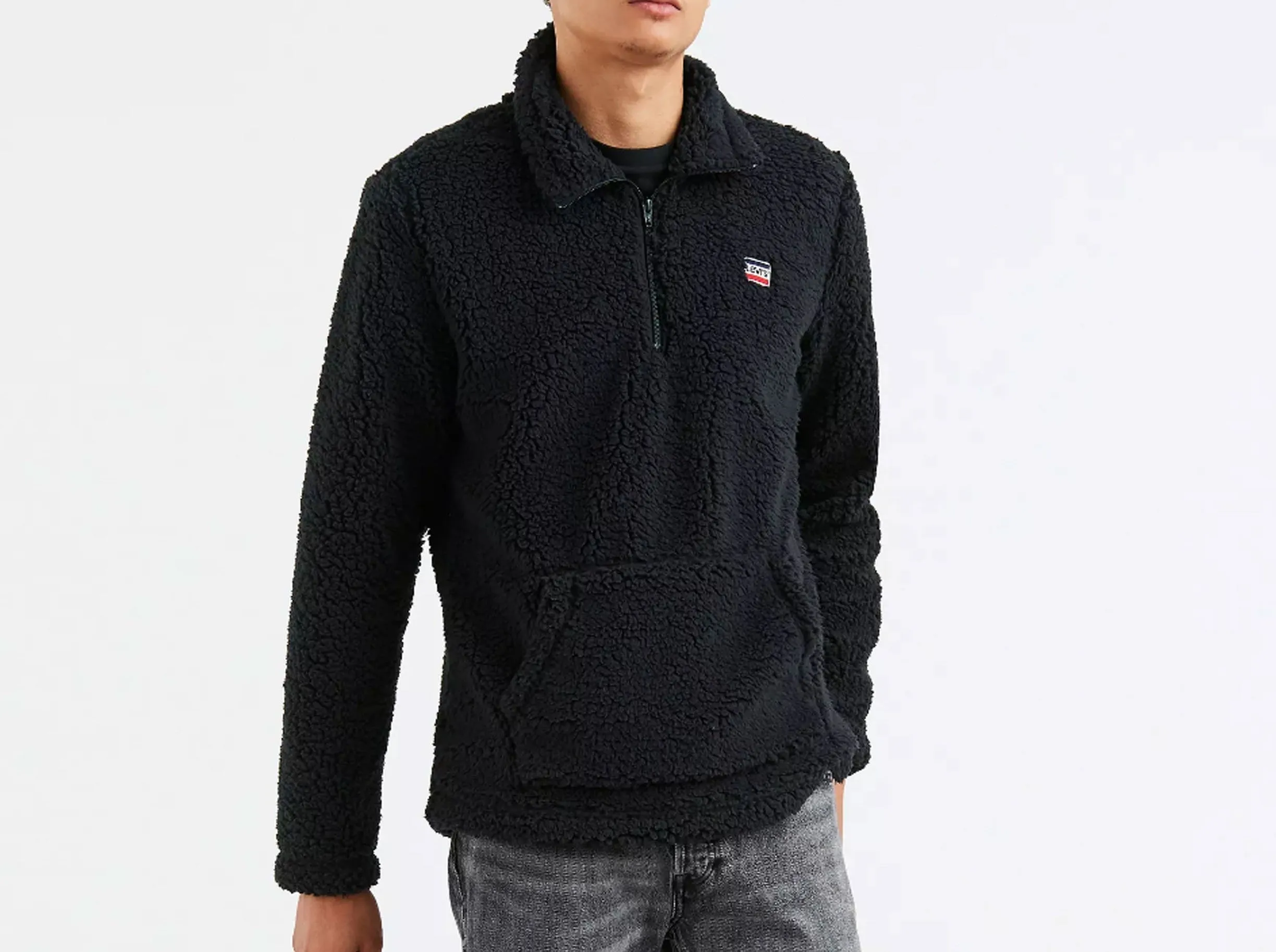 Levi's sweatshirt quarter zip sherpa 56609-0000 black