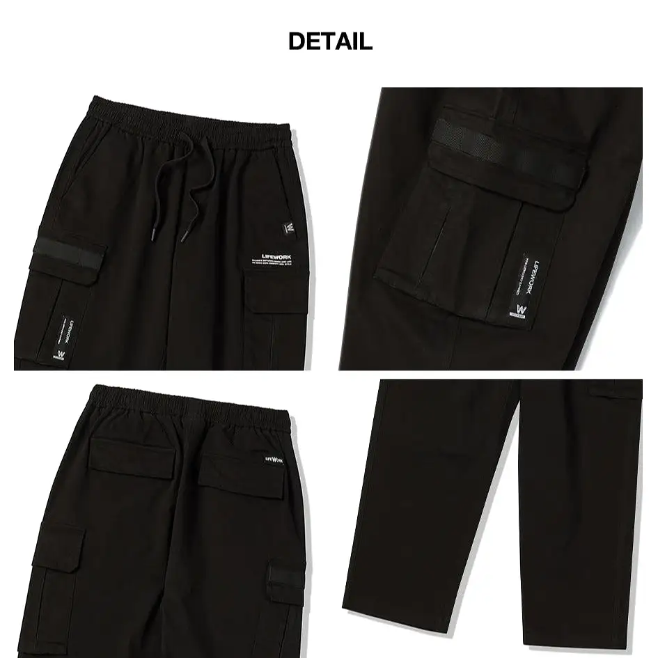 LifeWork Cargo Pocket Jogger Pants Black