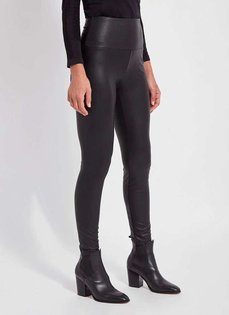 Lysse Textured Leather Legging - Kohl Black