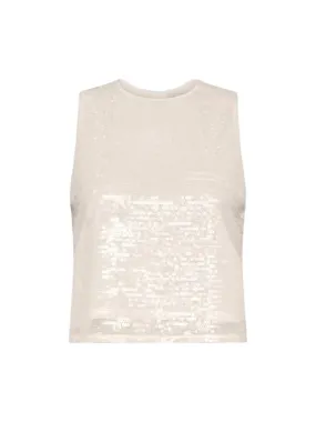 Marella Rim1 Sequin Tank in Optic White