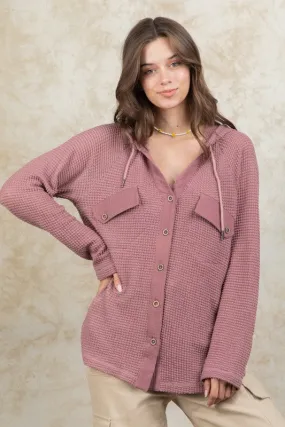 Mauve Waffle Knit Top