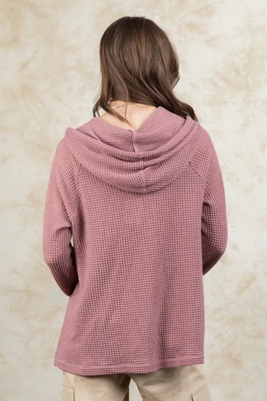 Mauve Waffle Knit Top