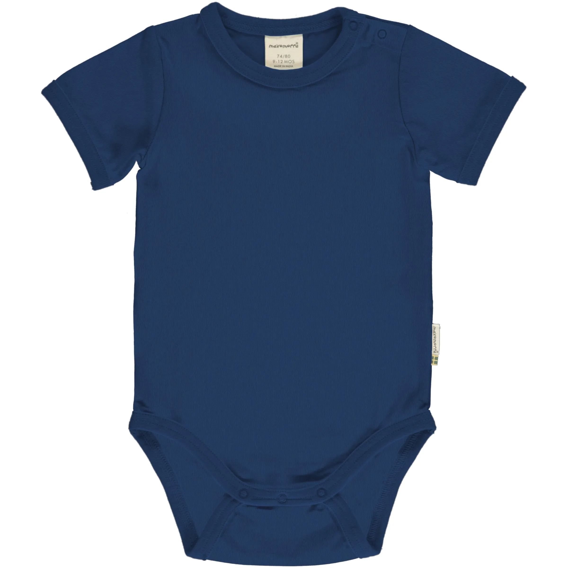 Maxomorra Navy Short Sleeved Bodysuit