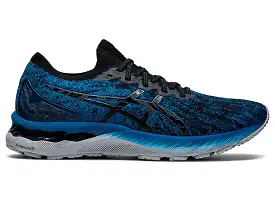 Men's Asics Gel-Nimbus 23 Knit, Reborn Blue/Black, 9.5 D Medium