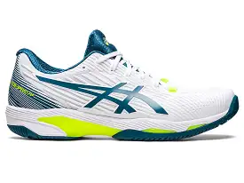 Men's Asics Solution Speed FlyteFoam 2, White/Restful Teal, 11.5 D Medium