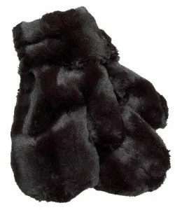 Minky in Black Luxury Faux Fur Mittens