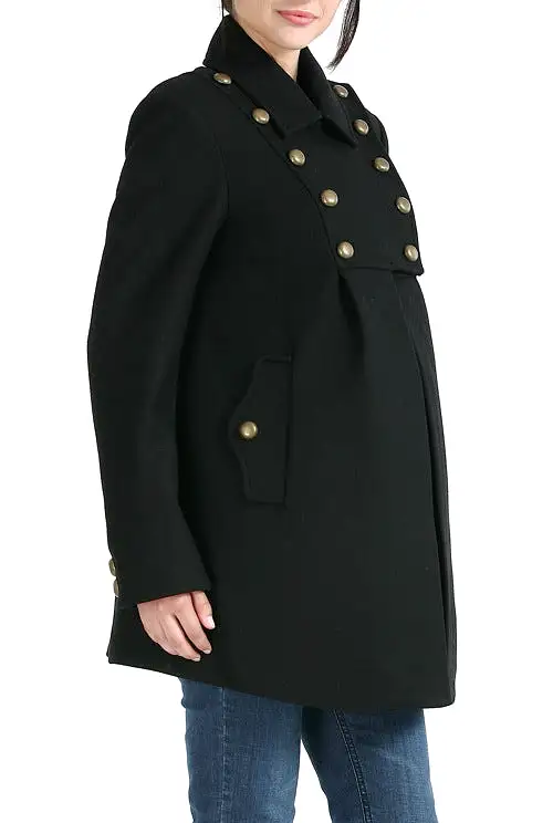 Momo Maternity Women's 'Stella' Military Style Wool Blend Coat