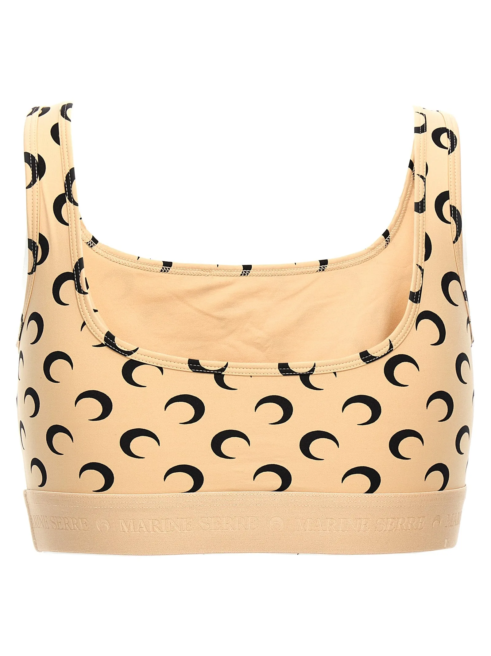 Moon Printed Jersey Tops Beige