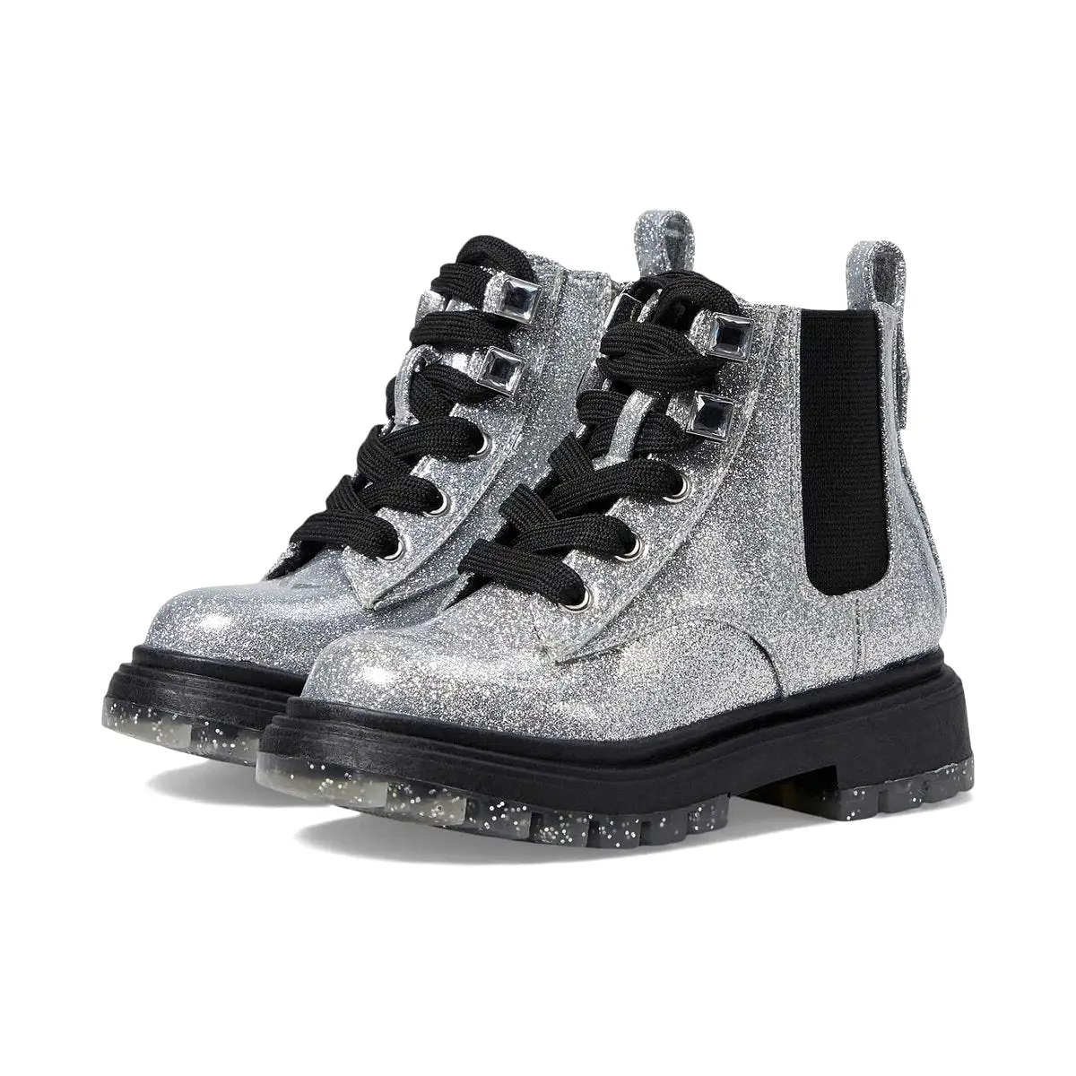 Nina Girl's Colette Silver Glitter Patent