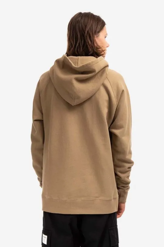 Norse Projects cotton sweatshirt Kristian Tab Series Hood men's brown color