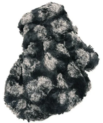 Pom-Pom in Black Luxury Faux Fur Mittens