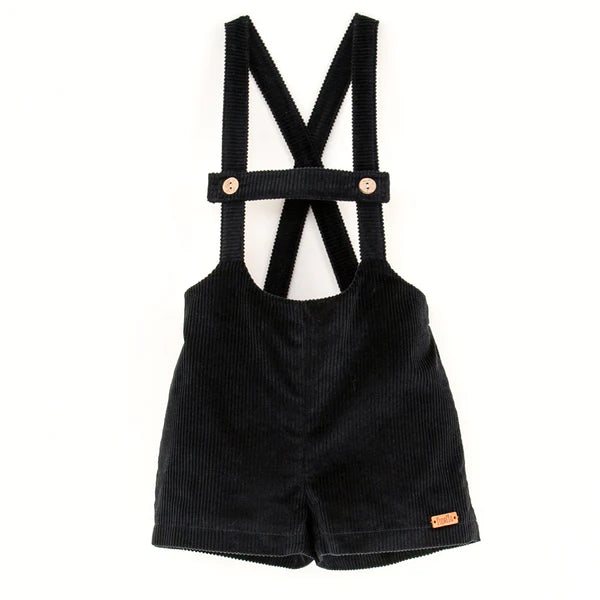 Popelin Corduroy Short Dungarees w/ Straps