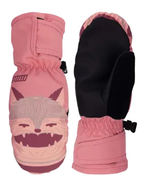 POW Critter Kids' Mittens - Geranium Pink - 2023