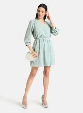 Puff Sleeve Textured Dress