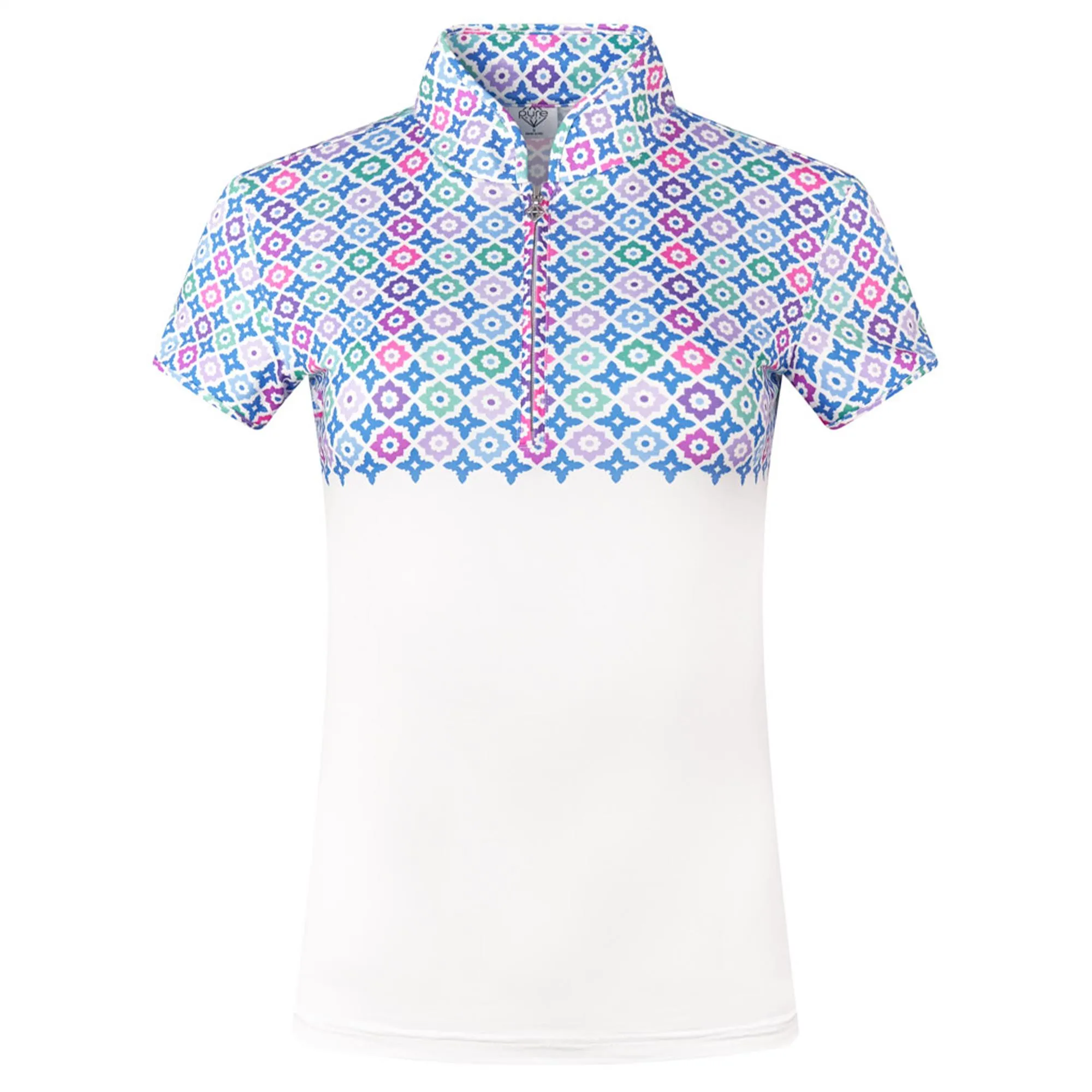 Pure Golf Truth Ladies Golf Polo Shirt Geo Flower