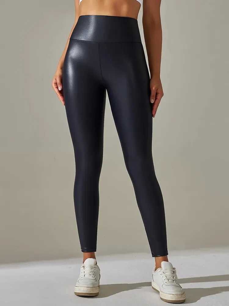 Sexy PU Leather Leggings for Women with Push-Up Effect on Hips