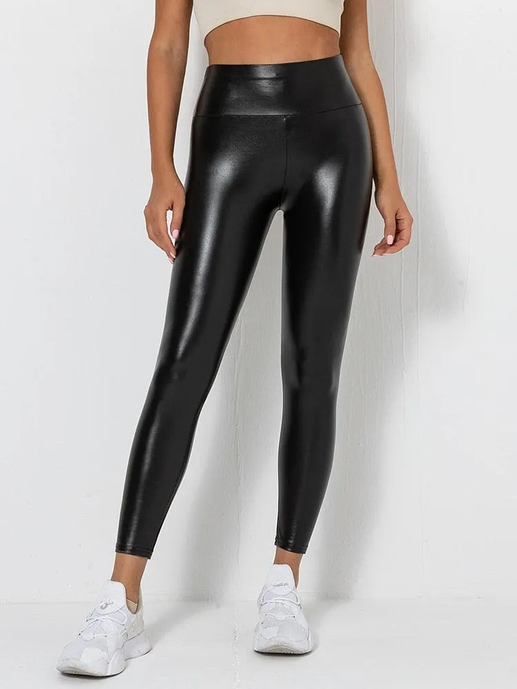 Sexy PU Leather Leggings for Women with Push-Up Effect on Hips