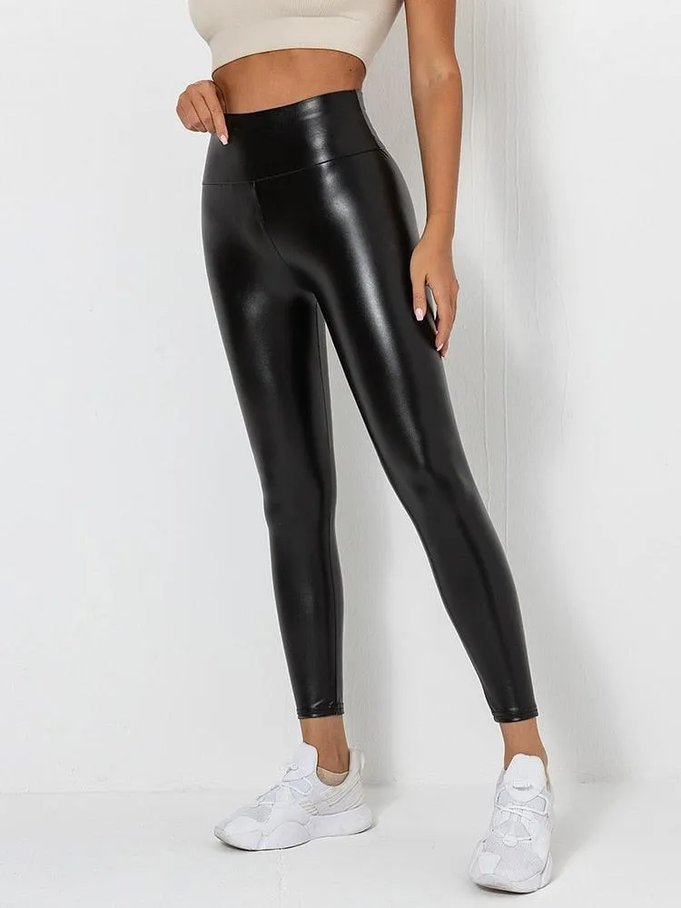 Sexy PU Leather Leggings for Women with Push-Up Effect on Hips