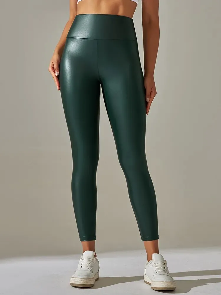 Sexy PU Leather Leggings for Women with Push-Up Effect on Hips