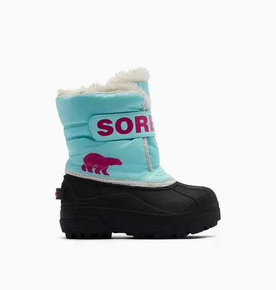 Snow Commander Kid's Snow Boot - Ocean Surf, Cactus Pink