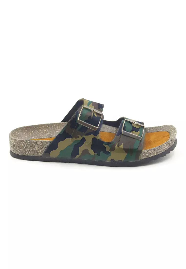 SoleSimple Athens - Camouflage Leather Sandals & Flip Flops & Slipper