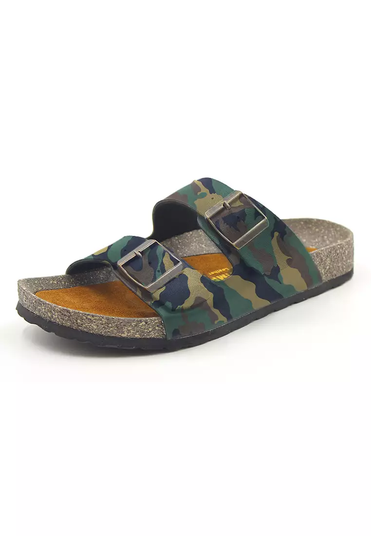 SoleSimple Athens - Camouflage Leather Sandals & Flip Flops & Slipper