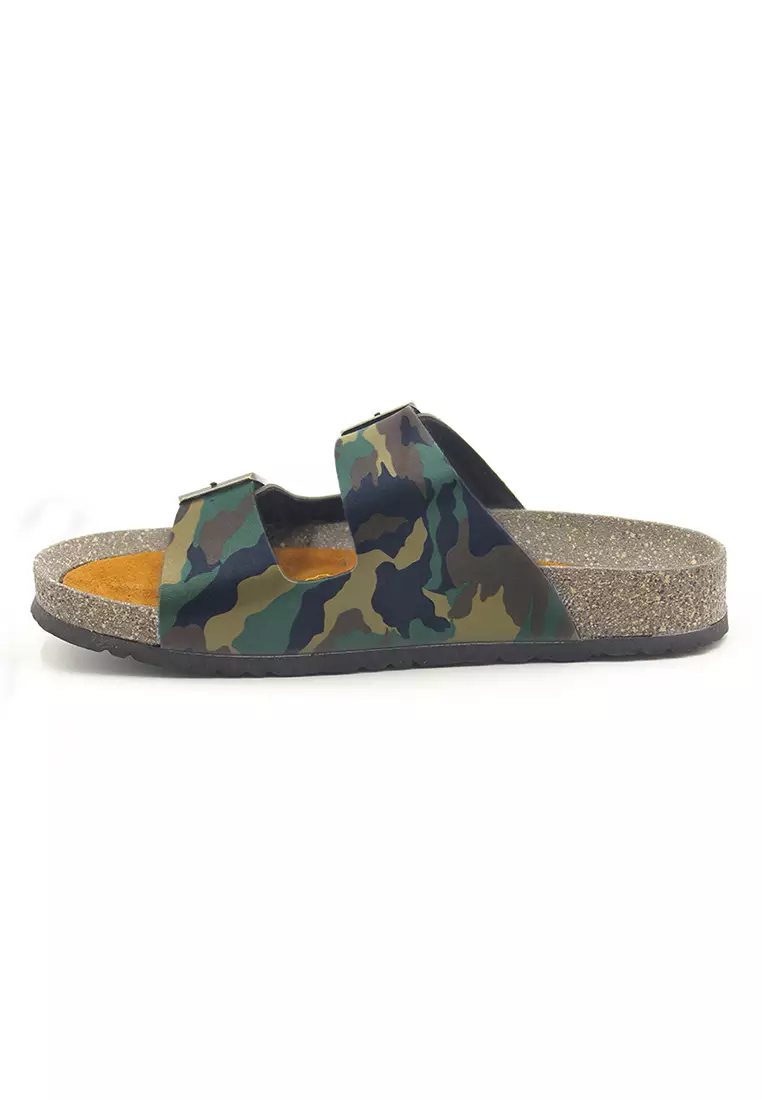 SoleSimple Athens - Camouflage Leather Sandals & Flip Flops & Slipper