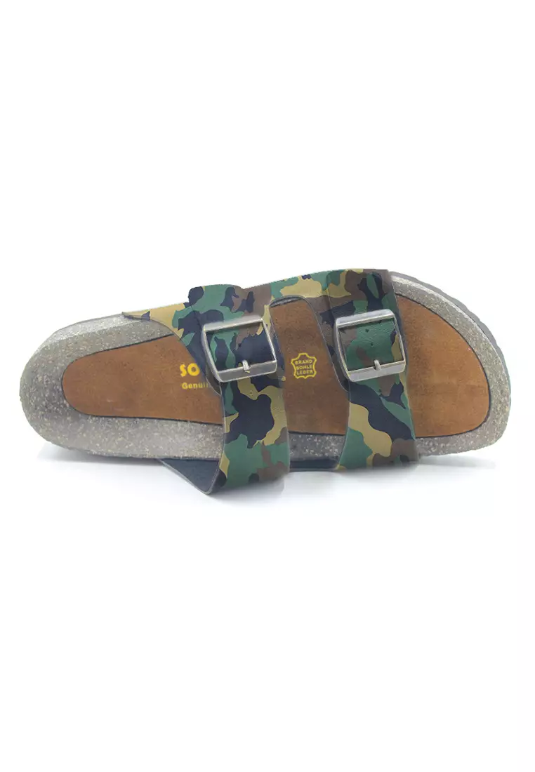 SoleSimple Athens - Camouflage Leather Sandals & Flip Flops & Slipper