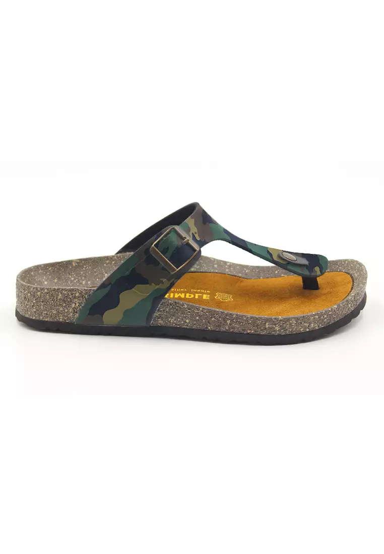 SoleSimple Berlin - Camouflage Leather Sandals & Flip Flops & Slipper