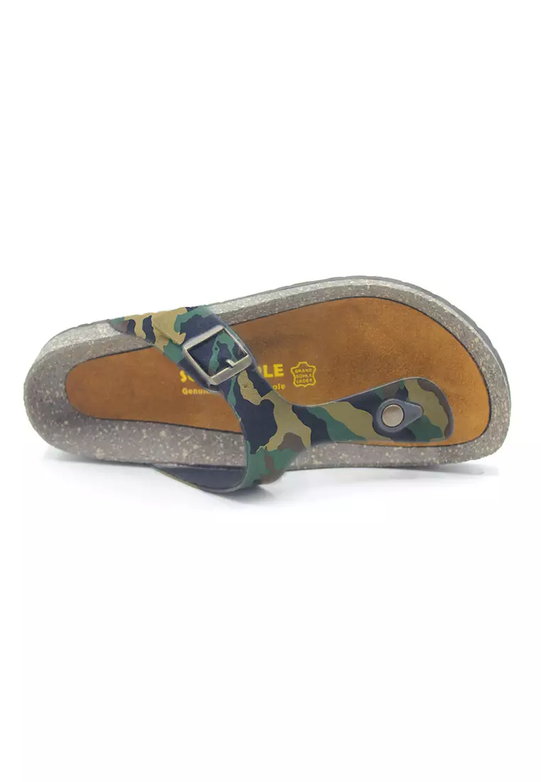 SoleSimple Berlin - Camouflage Leather Sandals & Flip Flops & Slipper