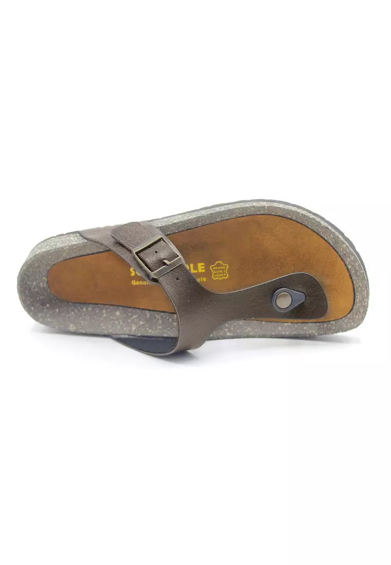 SoleSimple Berlin - Dark Brown Leather Sandals & Flip Flops & Slipper