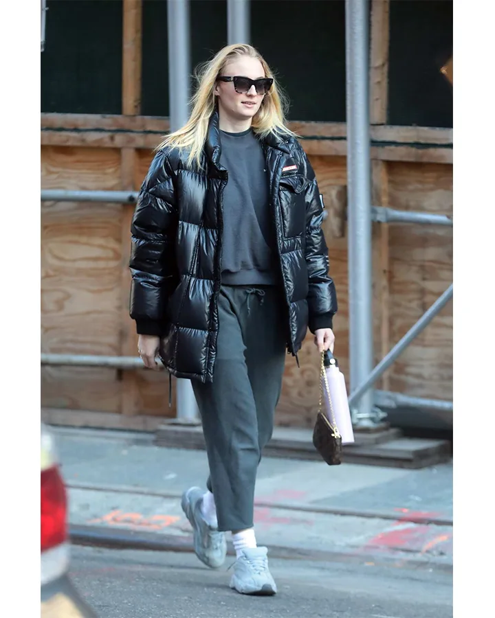 Sophie Turner Black Puffer Jacket - William Jacket