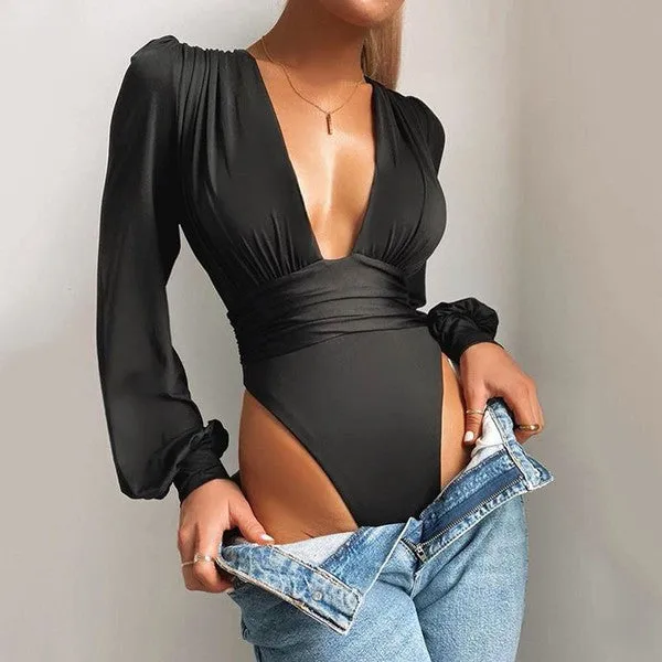 Soraya Shirred Blouson Sleeve Bodysuit